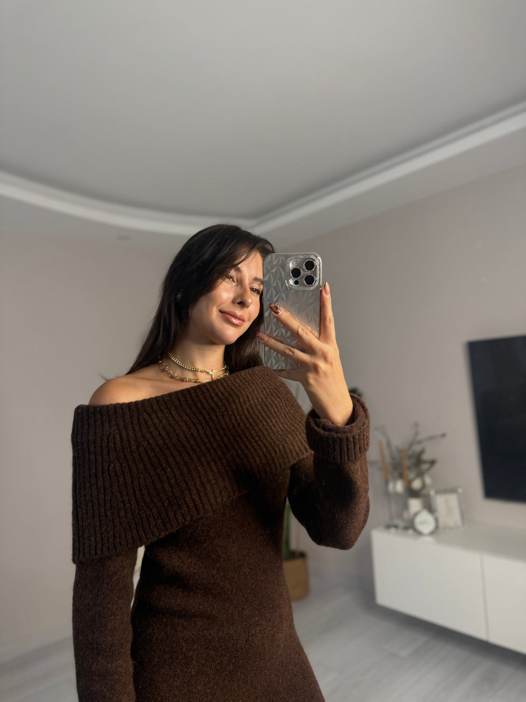 Bardot Yaka Triko Elbise