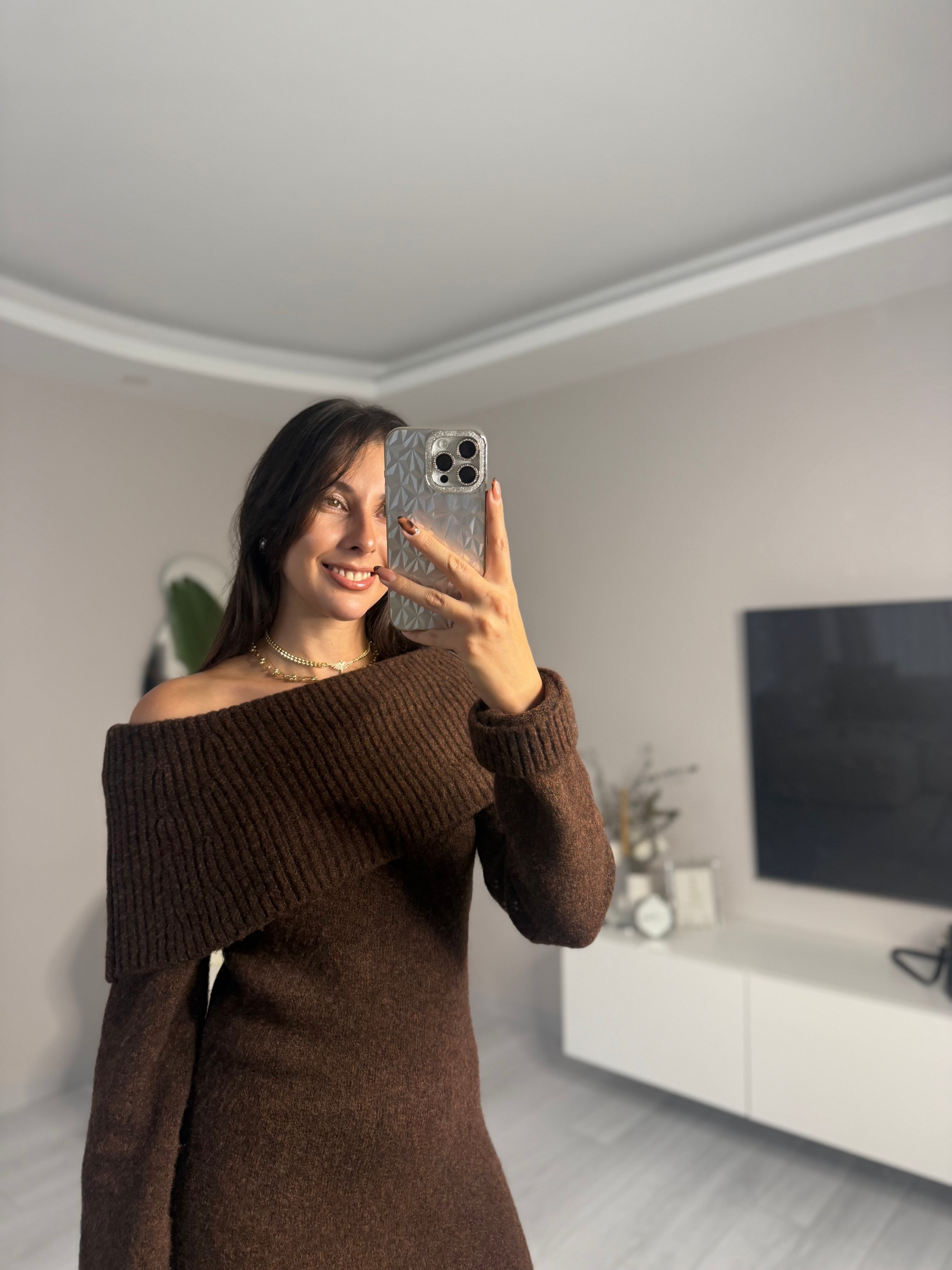 Bardot Yaka Triko Elbise