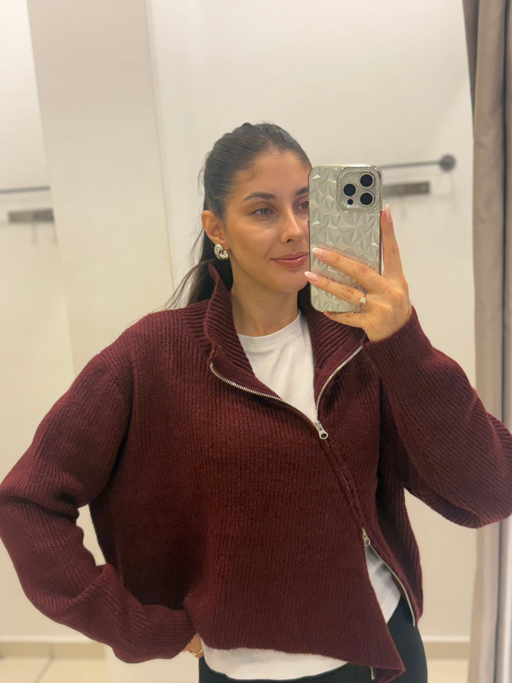 Çift fermuarlı kazak