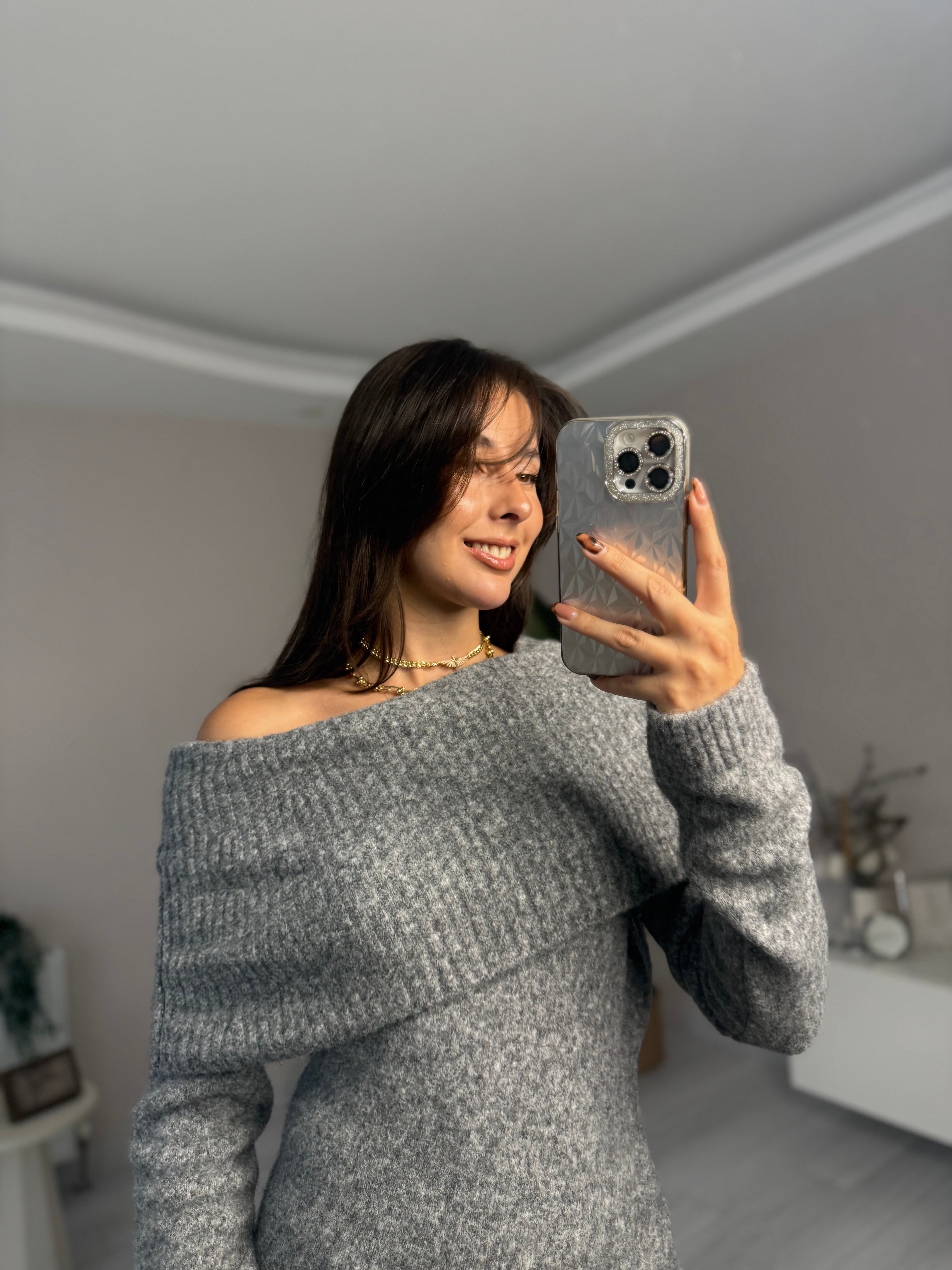 Bardot Yaka Triko Elbise