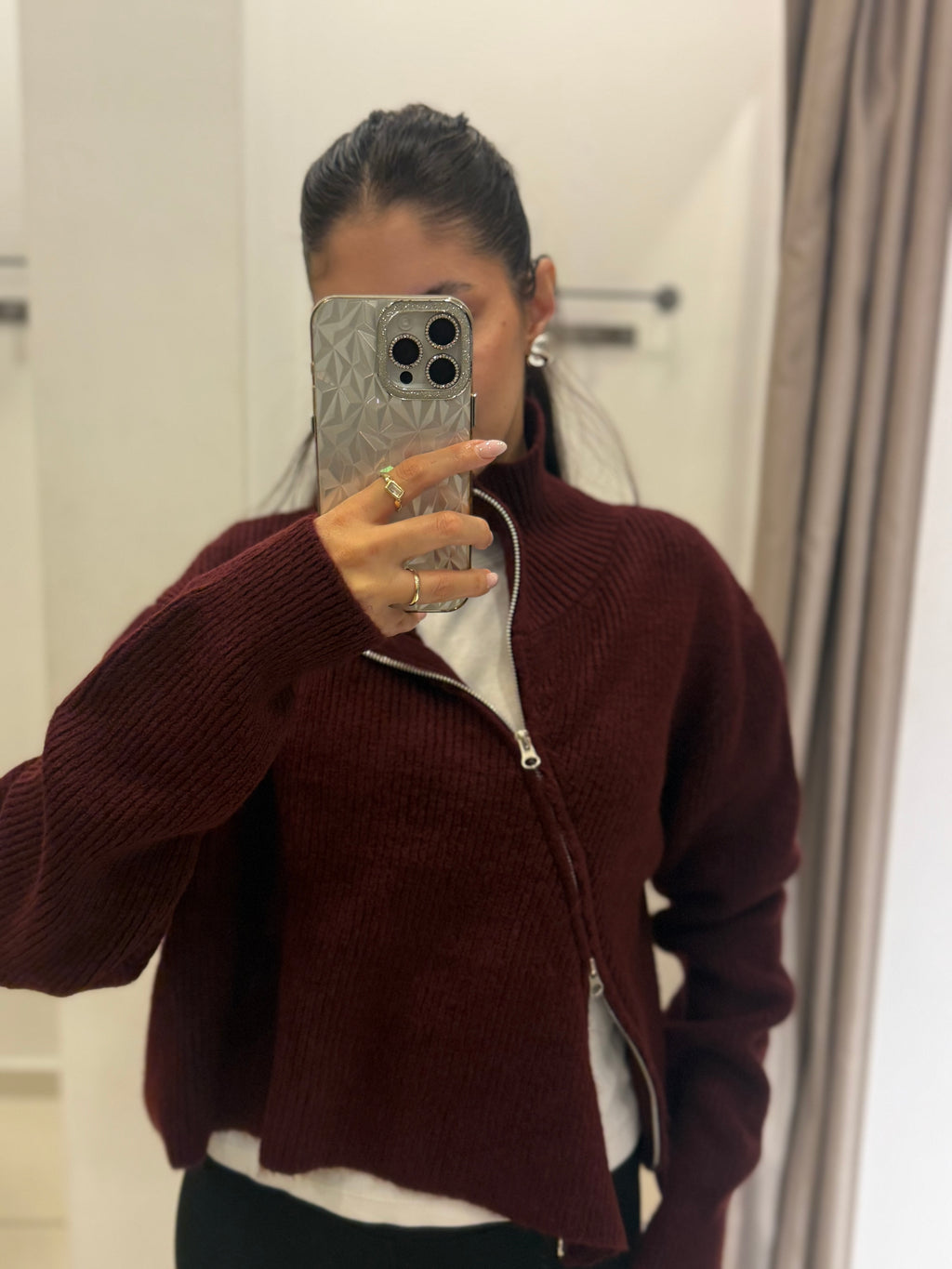 Çift fermuarlı kazak