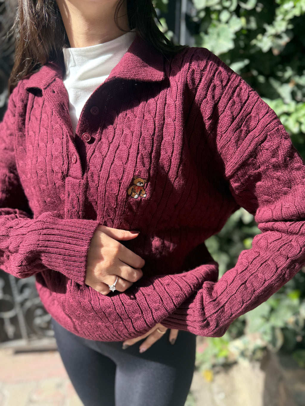 Ayıcıklı triko örme kazak